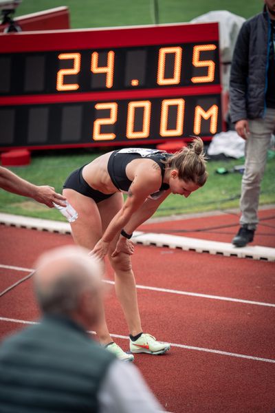 Carolin Schäfer (Eintracht Frankfurt) ueber 200m am 07.05.2022 beim Stadtwerke Ratingen Mehrkampf-Meeting 2022 in Ratingen